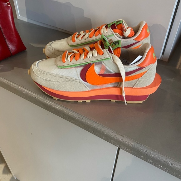 Nike x CLOT x Sacai LDWaffle Orange Blaze Sneakers - Picture 8 of 9